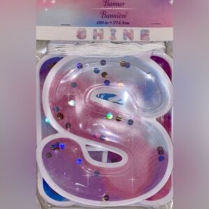 SHINE Banner with glittery letters